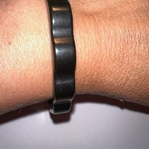 Rare Vintage Bakelite round black 1940s Bangle Bracelet boho style